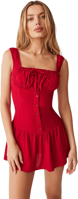 Christa Ruffle Mini Dress - Romance