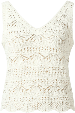 Linen Cotton Blend Women Openwork Tank Top