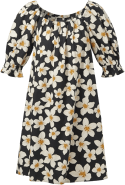 Cotton Floral Print Convertible Neckline Women Tunic Top