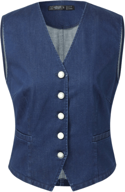 Denim Single-Breasted Women Stretchy Vest