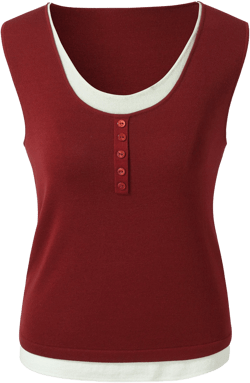 Lyocell Blend Faux Two-Piece Women Knit Tank Top