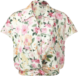 19MM Mulberry Silk Floral Print Women Twist Front Blouse
