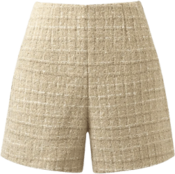 Wool Blend Tweed A-Line Women Shorts