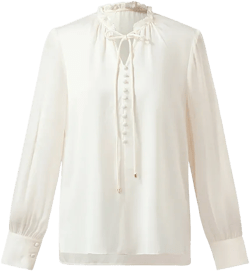 22 Momme Mulberry Silk Ruffle Women Blouse