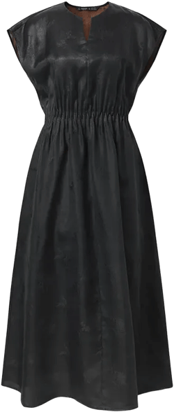 19MM Xiang Yun Silk Cap Sleeve Women Midi Dress