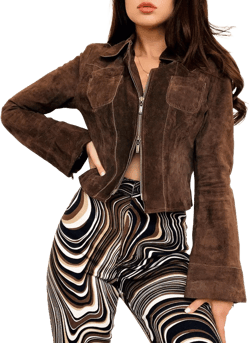 Brown Suede Bebe Jacket