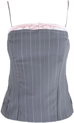Blush Satin Pinstripe Corset Tank Top (XS)