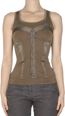 Khaki Corset Tank Top (Small) 
