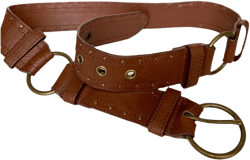 Leather brown waist belt