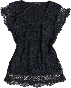Black spiderweb lace top (M)