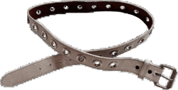 Distressed White Leather Grommet Belt (M/L)
