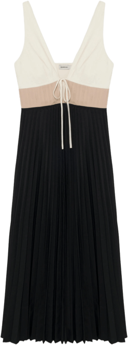 Stephanie Pleated Poplin Midi Dress
