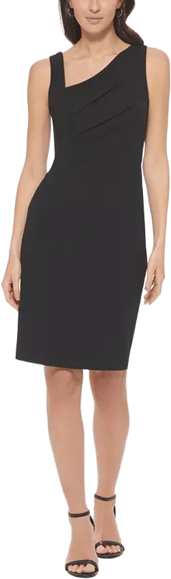 Women's Asymmetric Scuba Sheath Dress