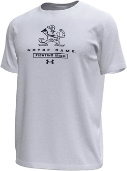 Under Armour Men's White Notre Dame Fighting Irish Stack Stretch Performance T-Shirt