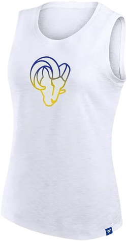 Women's White Los Angeles Rams Slub Tank Top