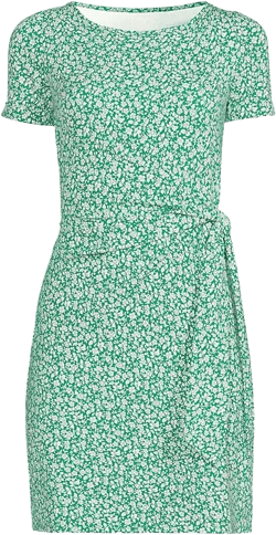 Women's Short Sleeve Cotton Modal Wrap Above the Knee Dress