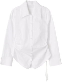 Shoelace Shirring Shirt Coquette White