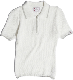 Geek Boucle Collared Top Ivory