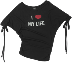 Tie Sleeve Tee Black