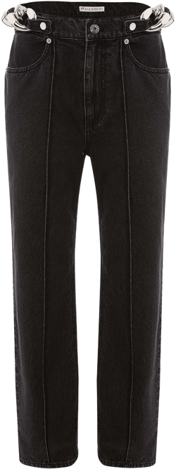 J.W. Anderson - Women’s Chain Link Straight Fit Jeans - (Black)