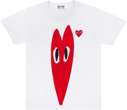 Play - T-Shirt with Red Heart - (White)