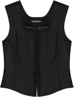 Our Legacy - Women's Frail Vest - (Noir Stripe Sheer Viscose Silk)