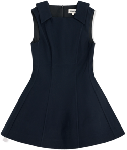 SHUSHU/TONG - Women's Puffy Sleeveless Dress - (Navy Blue)