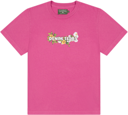 Denim Tears - Men's Cotton Floral Logo T-Shirt - (Pink)