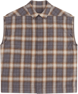 Rick Owens - Men's Sleeveless Jumbo Outershirt - (Grey Plaid)
