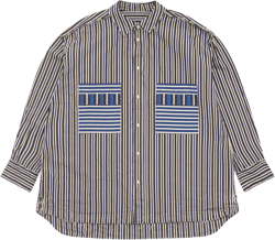Casey Casey - Men's Hamnet Raw Edge Shirt - (Multi Stripe)
