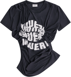 Vaquera - Women's Gathered Graphic T-Shirt - (Black)