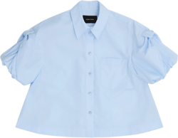 Simone Rocha - Women's Cropped Puff Bow Sleeve Shirt - (Baby Blue)
