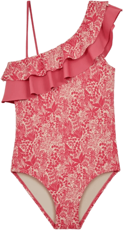 Little Kate Off-The-Shoulder One-Piece Swimsuit in Indra Coral- FINAL SALE