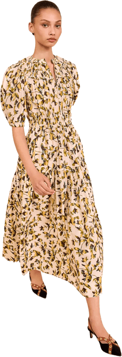 Othella Short Sleeve Midi Dress - Lucent