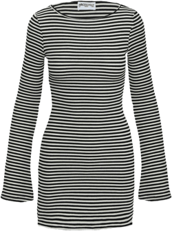 Bryanna Long Sleeve Mini Dress Black / White Petite