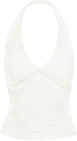 Darrah Lace Halter Top Cream