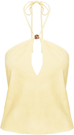 Santorini Crush Bead Detail Top Lemon