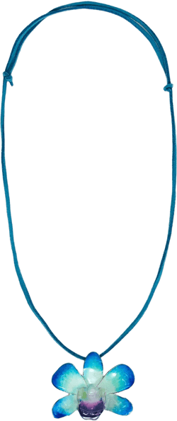 Wildrose Flower Pendant Necklace Blue