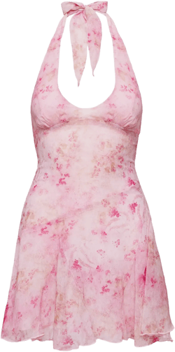 Valorie Halter Mini Dress Pink Petite