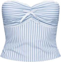 Into The Groove Strapless Top Blue Stripe