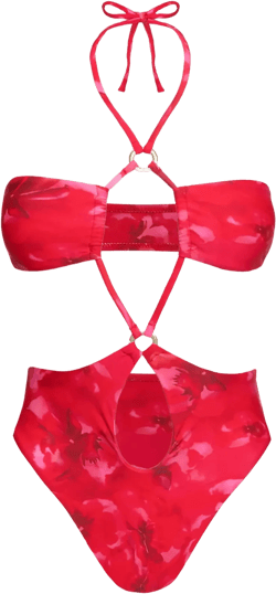 Burning Daylight One Piece Red Floral