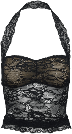 Fantasize Lace Halter Top Black Petite