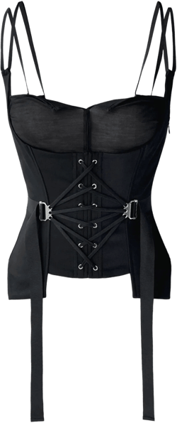 BLK FAN LACED BUSTIER