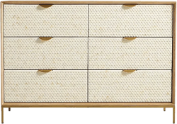 Pisces Bone Inlay & Oak Six-Drawer Dresser