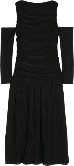 cold-shoulder lurex maxi dress