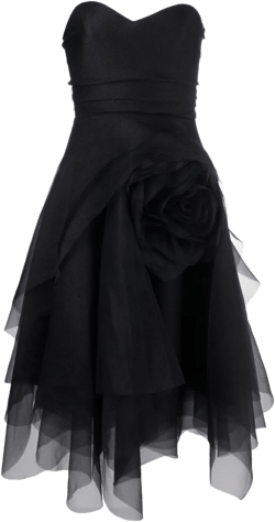 floral-appliqué organza midi dress