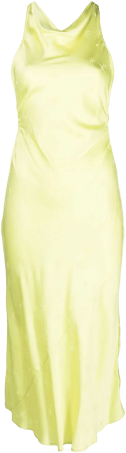 star-jacquard satin midi dress