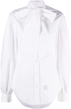 oversized-bow poplin cotton shirt
