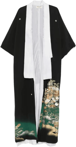 1970s illustration-print kimono