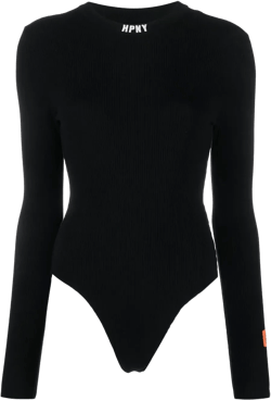 logo-print ribbed bodysuit